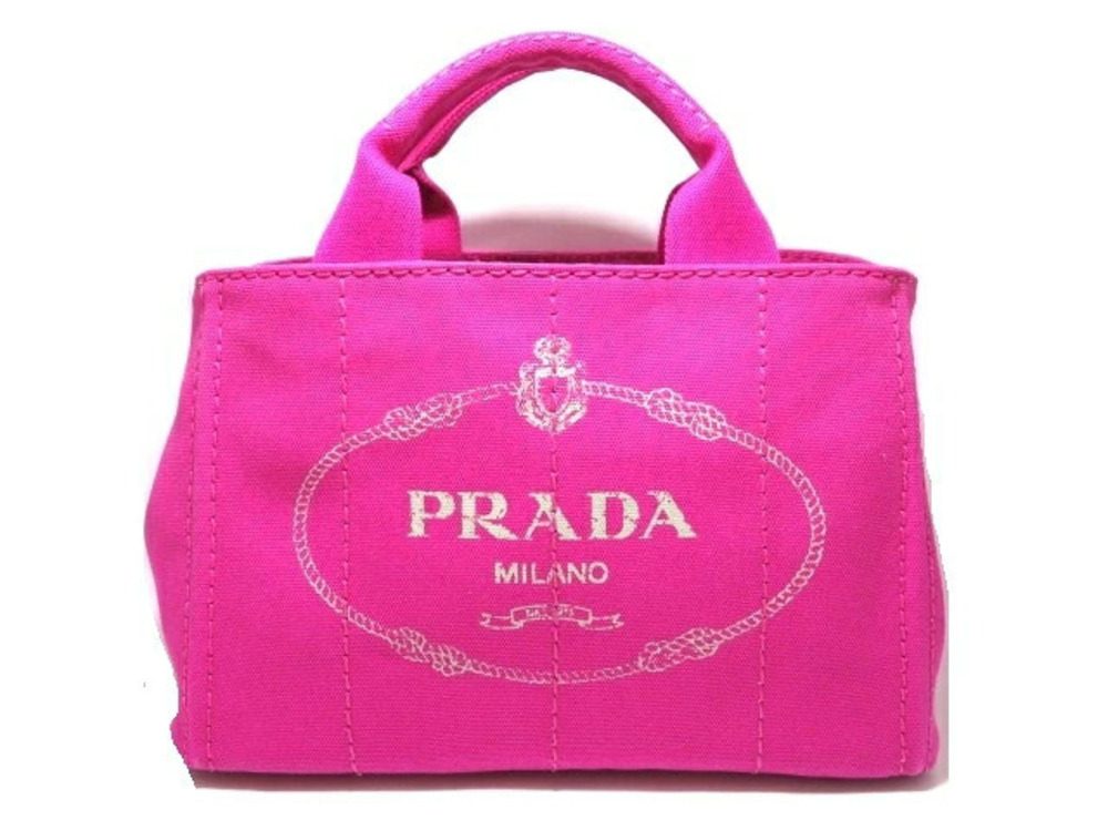 Prada Canapa Canvas Handbag Pink